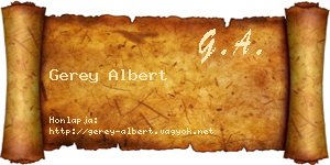 Gerey Albert névjegykártya